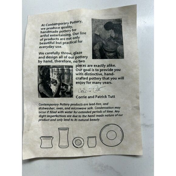 VINTAGE Contemporary Pottery Dip Chiller/Warmer Irises 3 pcs With XL Chip Tray - Picture 11 of 12